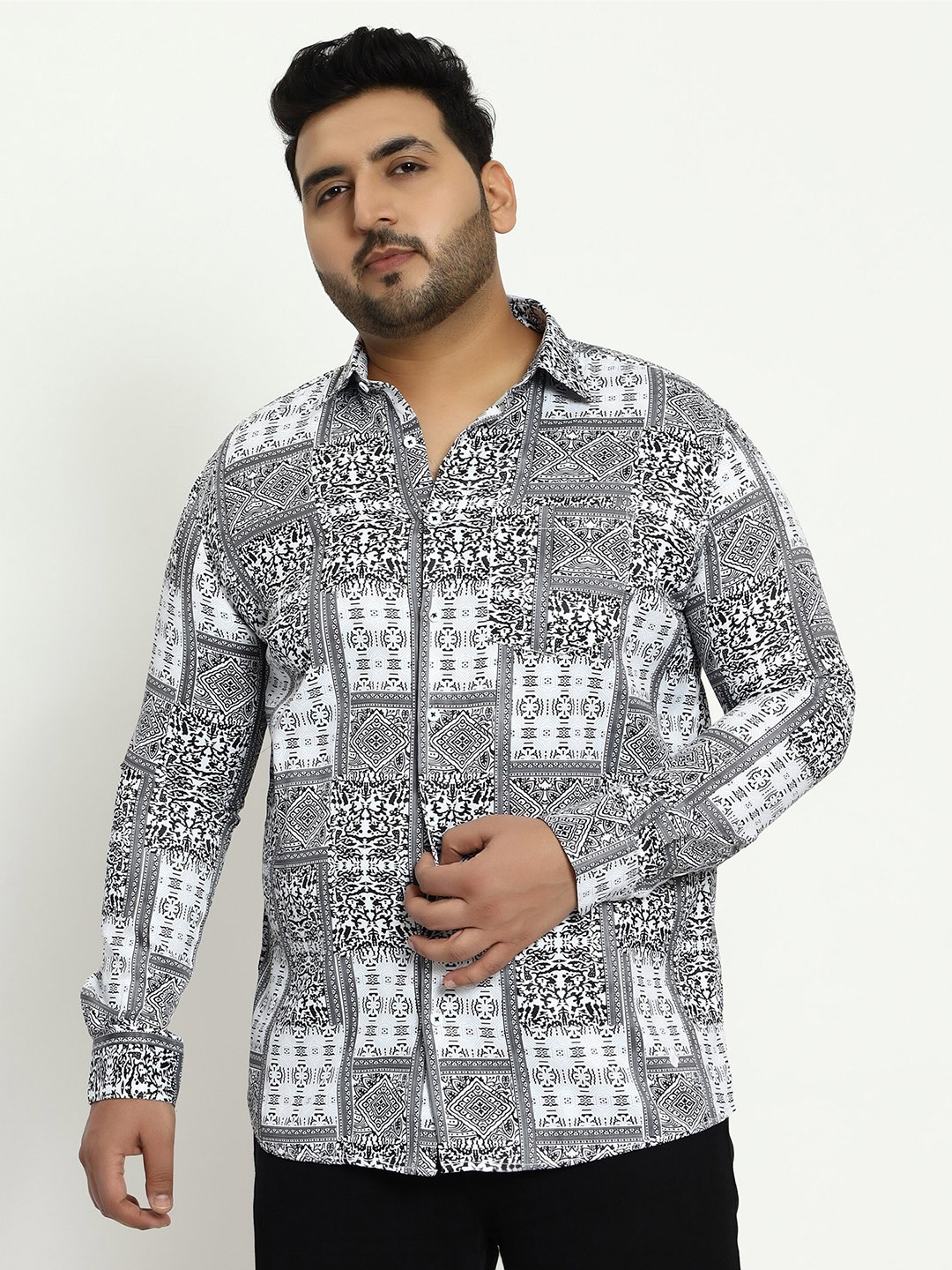 

Toodle Plus Comfort Graphic Printed Pure Cotton Casual Shirt, White