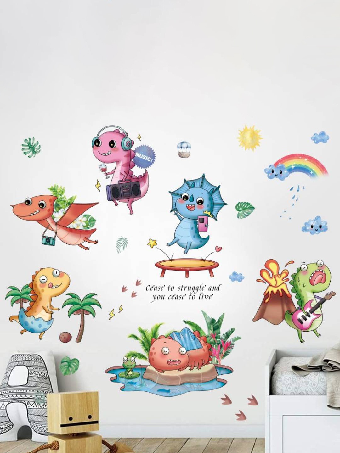 

Jaamso Royals White & Blue Printed Solar System Design Wall Sticker