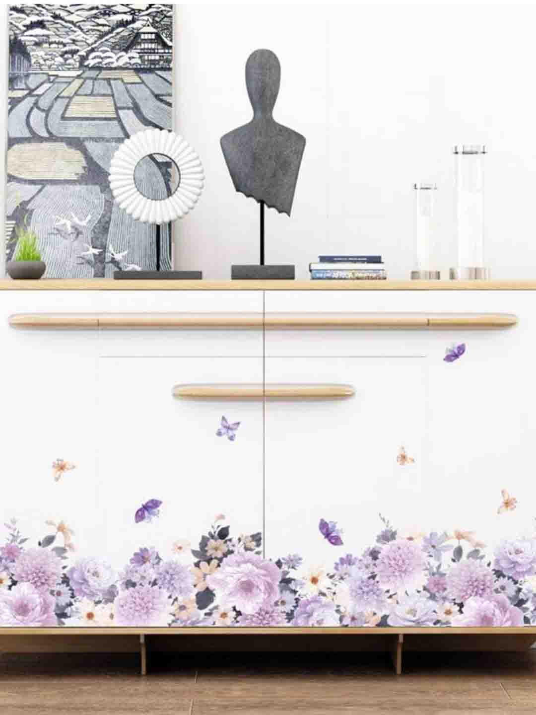 

Jaamso Royals Purple Printed Super Cute Animals Tree Panda Koala Otter Deer Wall Sticker