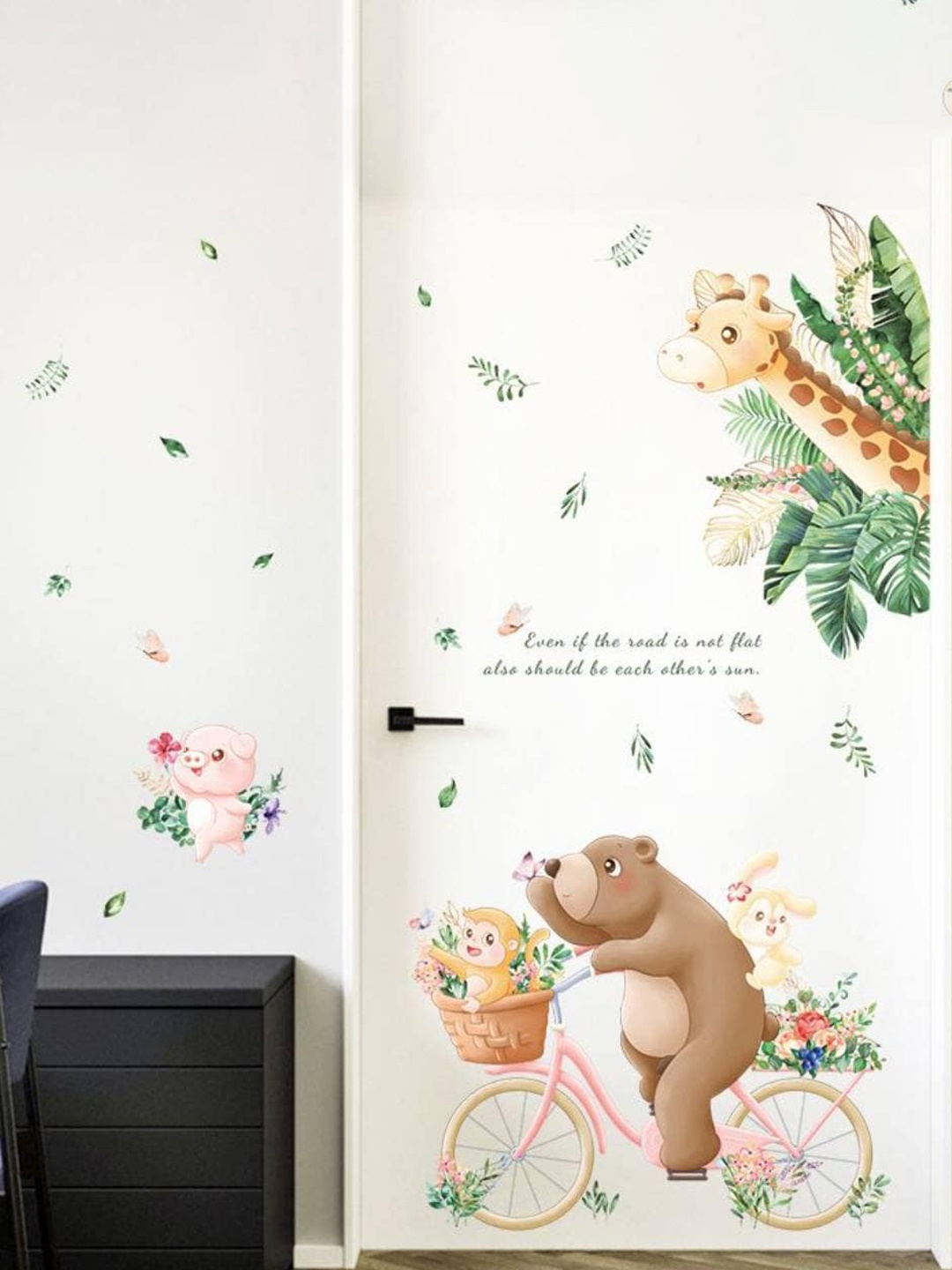 

Jaamso Royals Brown Printed Cute Girl On The Tree Design Wall Sticker
