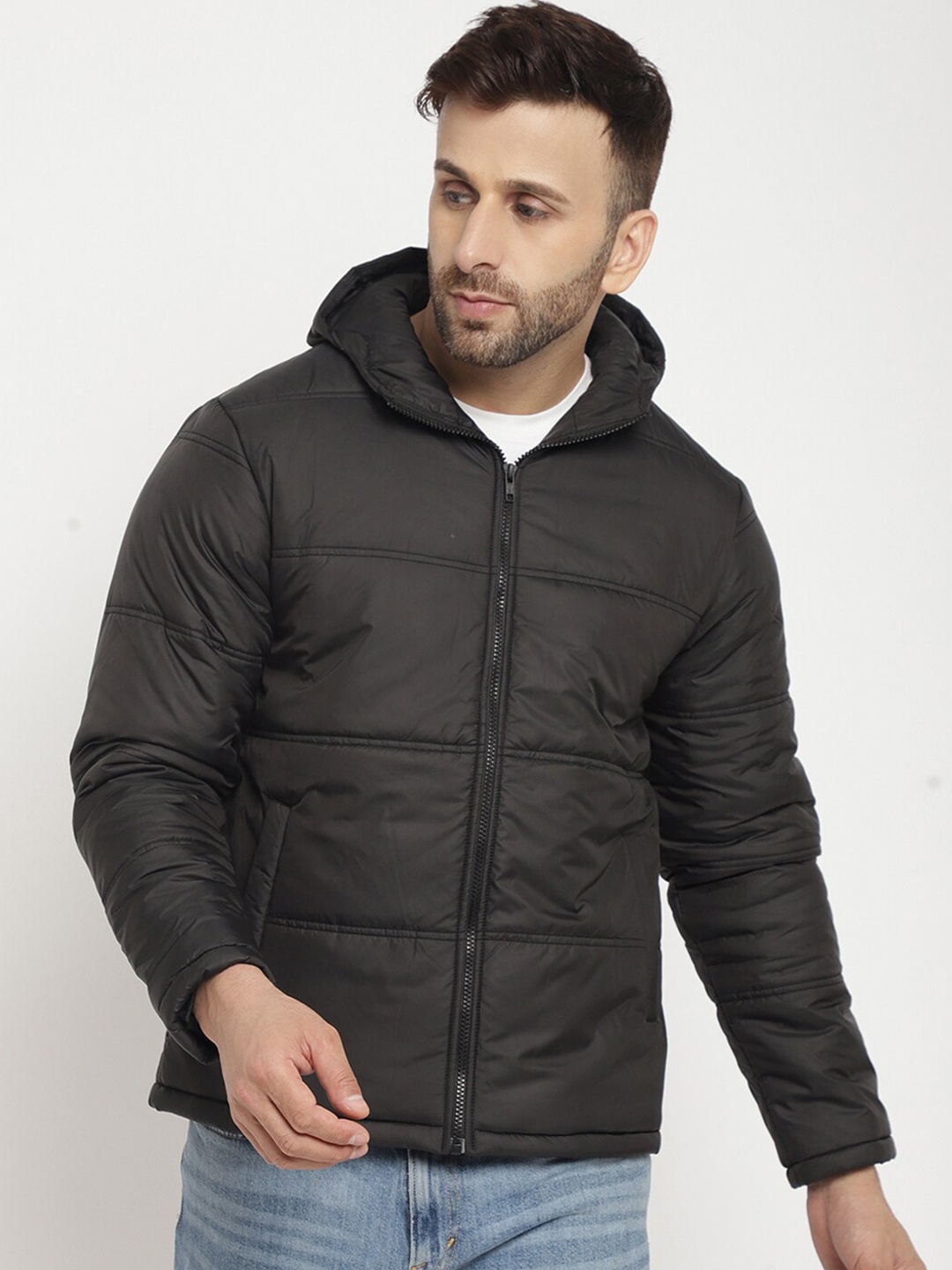 

BETTER THINK Hooded Lightweight Puffer Jacket, Black