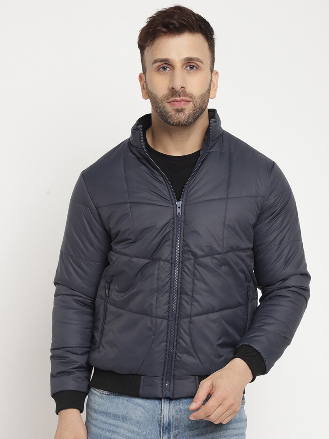 

BETTER THINK Mock Collar Lightweight Padded Jacket, Navy blue