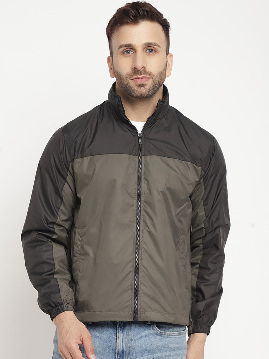 

BETTER THINK Colourblocked Lightweight Bomber Jacket, Black