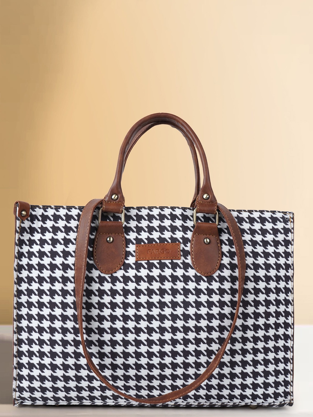 

FARGO Conversational Printed Oversized Shopper Tote Bag, Black