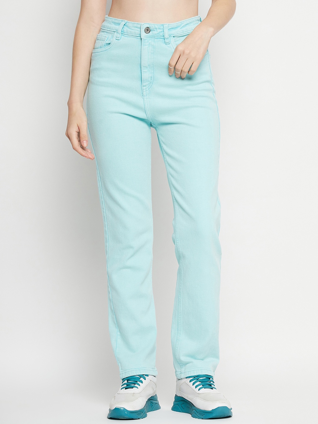 

CAMLA Women High-Rise Clean Look Cotton Jeans, Blue