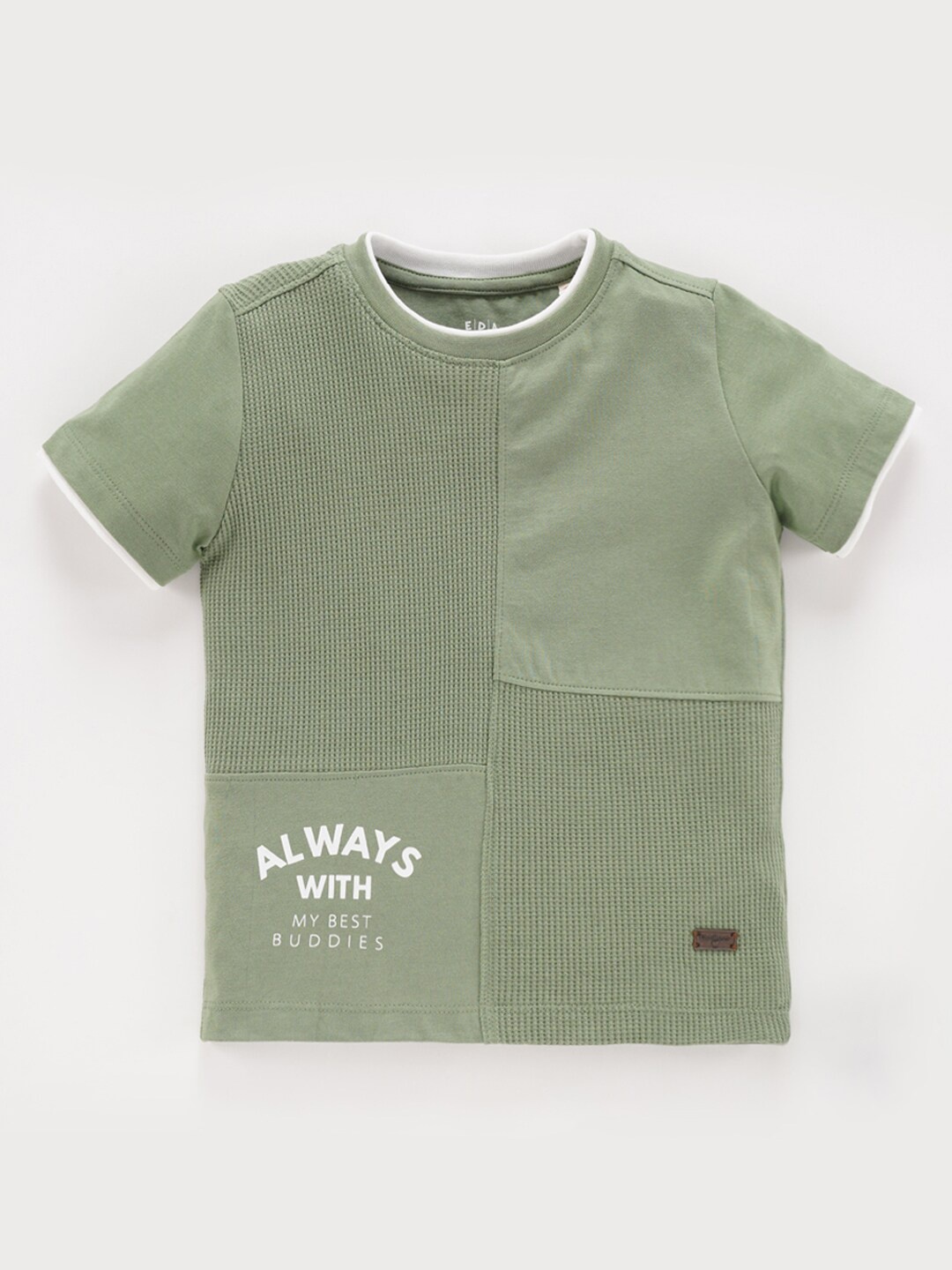 

Ed-a-Mamma Boys Typography Printed Cotton T-shirt, Olive