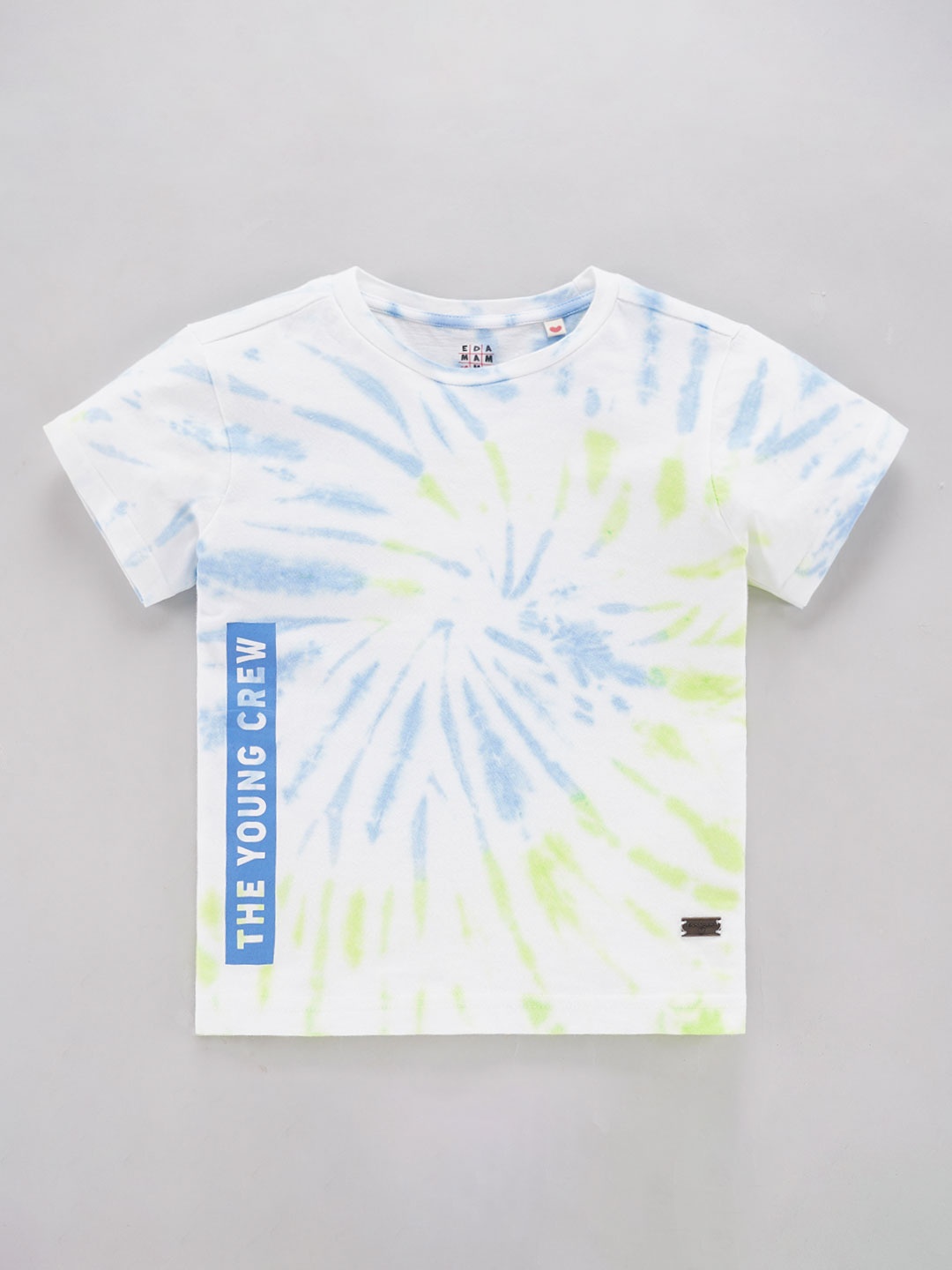 

Ed-a-Mamma Boys Tie & Dye Dyed Cotton T-shirt, White