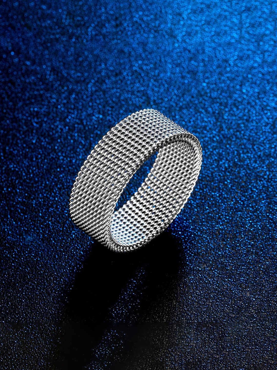 

VIEN Men Set Of 2 Silver Plated Stainless Steel Finger Rings