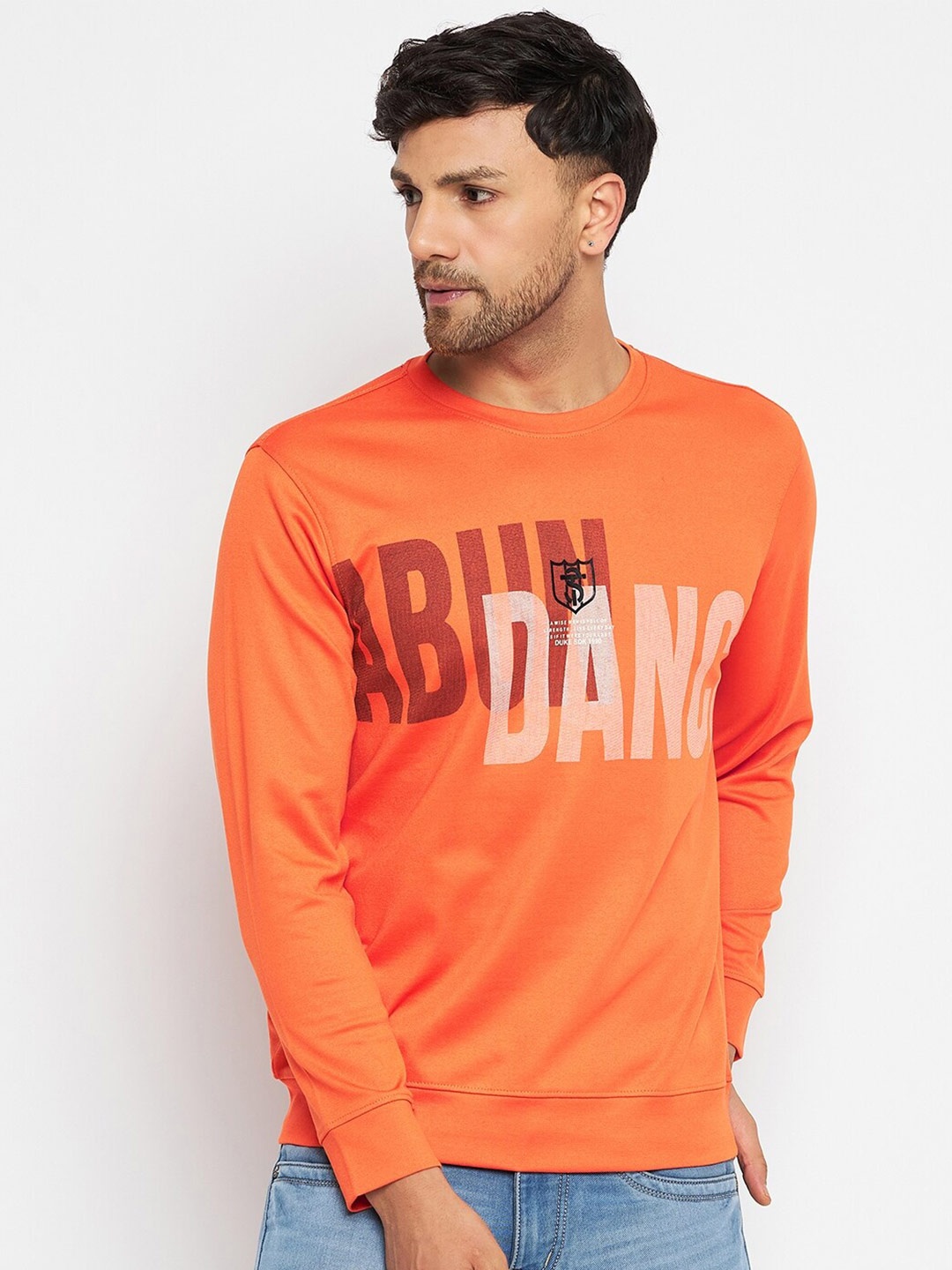 

Duke Typography Printed Long Sleeves Fleece Pullover, Orange