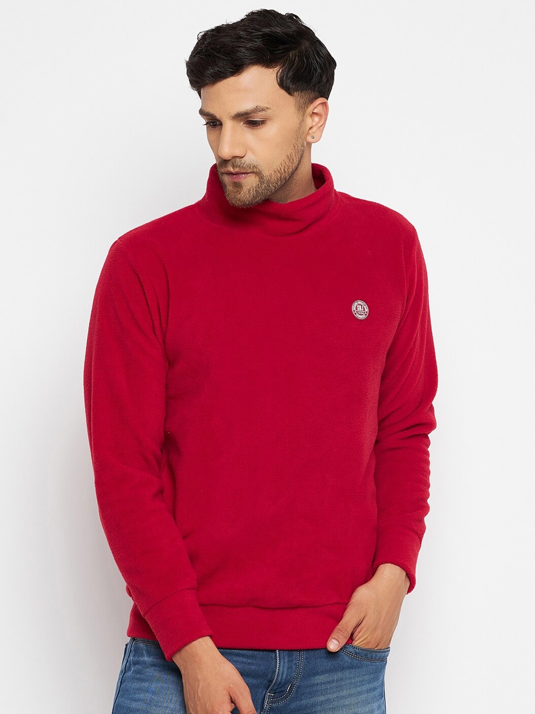 

Duke Mock Neck Fleece Sweatshirt, Red
