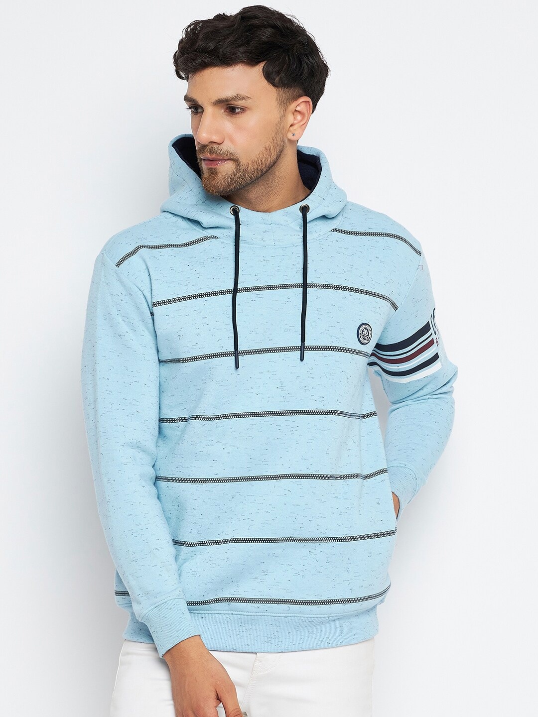 

Duke Striped Hooded Fleece Sweatshirt, Blue