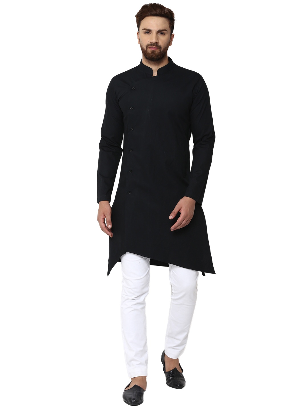 

See Designs Men Black & White Solid Kurta with Pyjamas