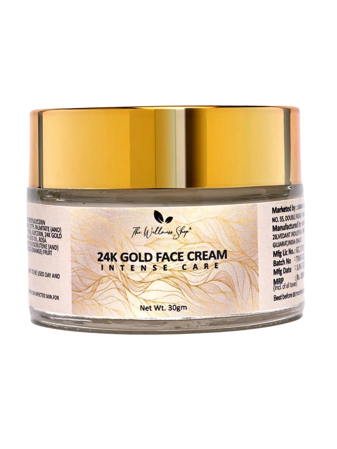 

The Wellness Shop Intense Care 24K Gold Face Cream For Youthful Glow-30gm, White