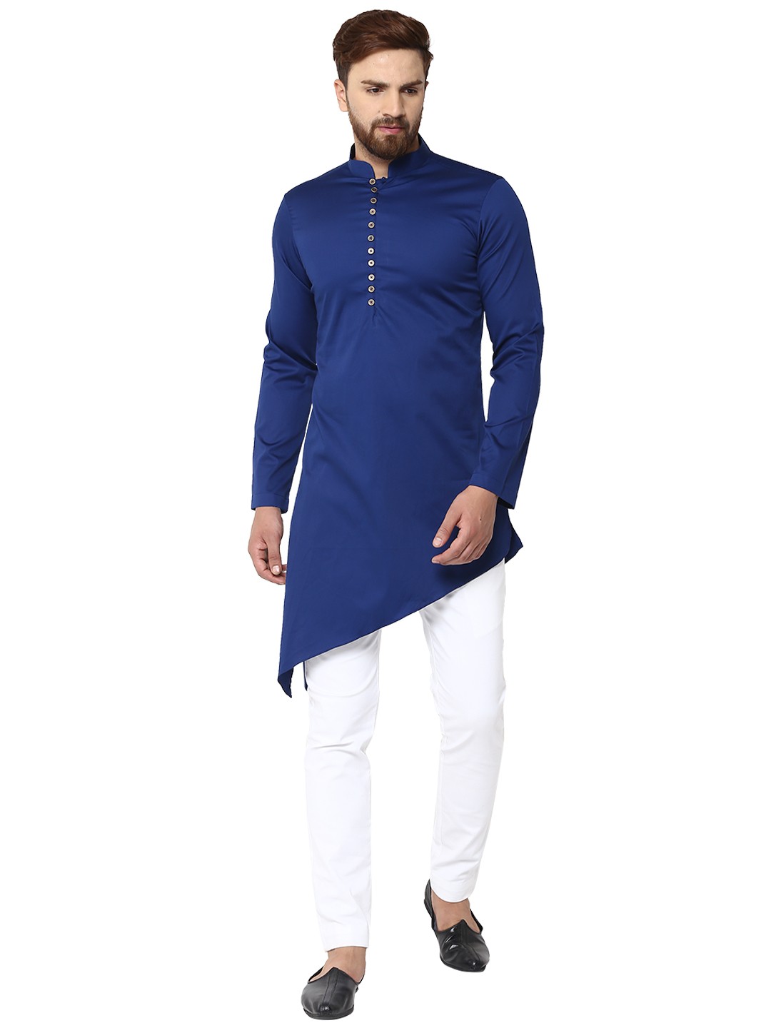 

See Designs Men Blue Solid Kurta with Pyjamas