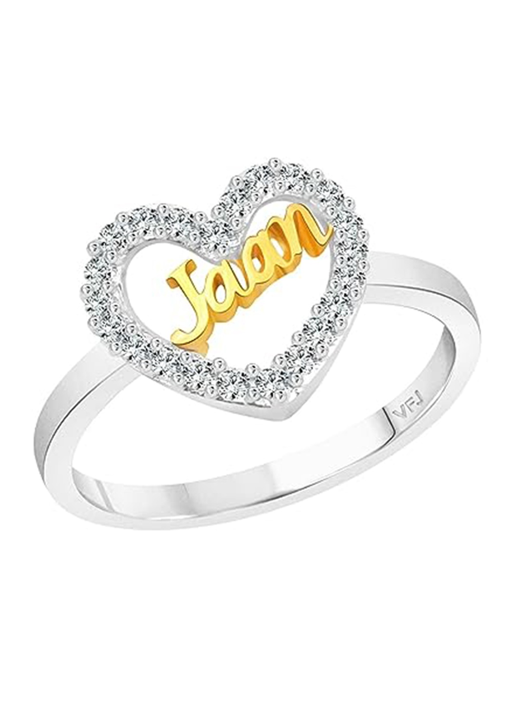 

Vighnaharta Rhodium-Plated CZ-Studded Finger Ring, Silver