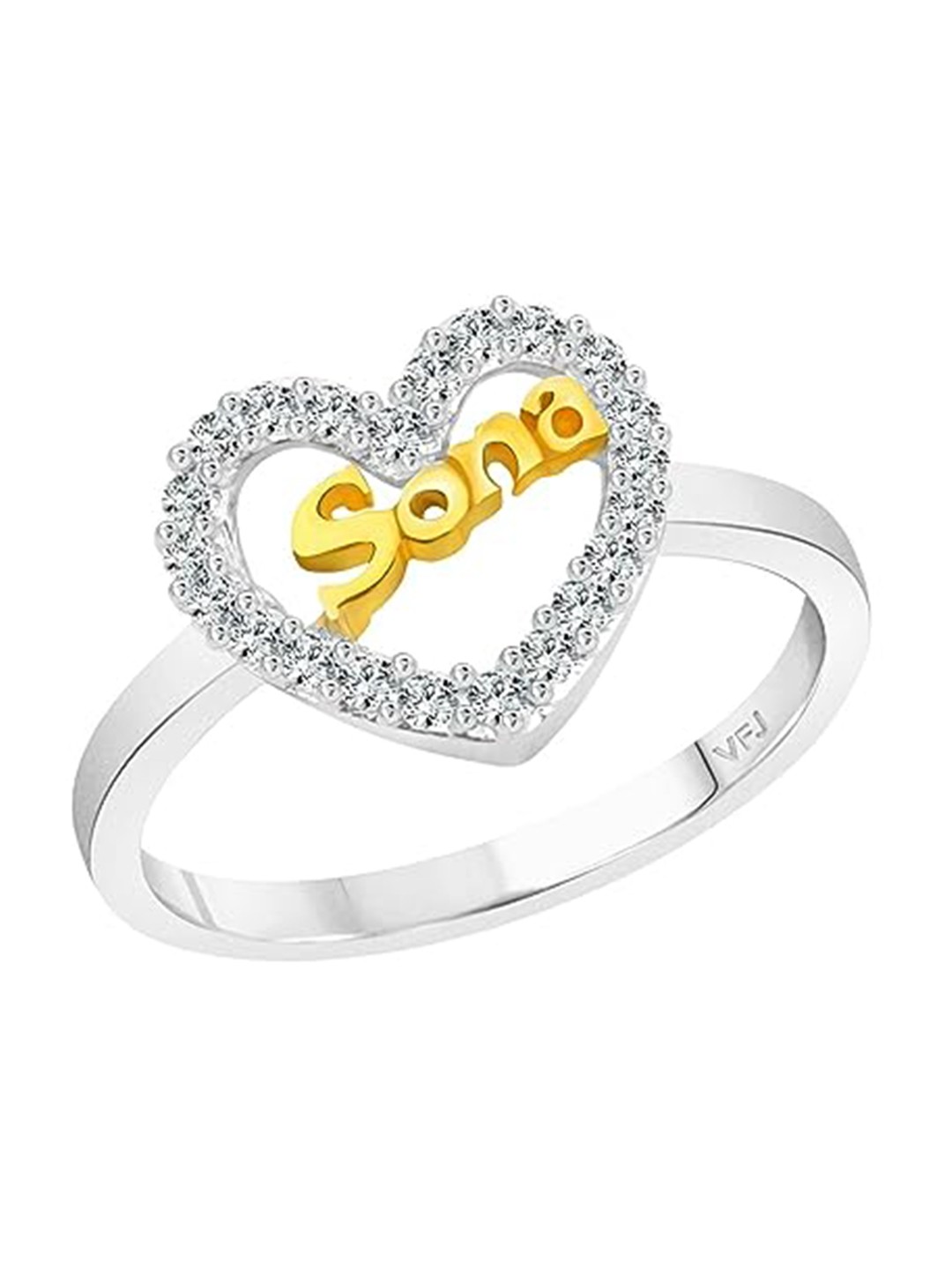 

Vighnaharta Rhodium-Plated Cubic Zirconia Studded Silver Ring