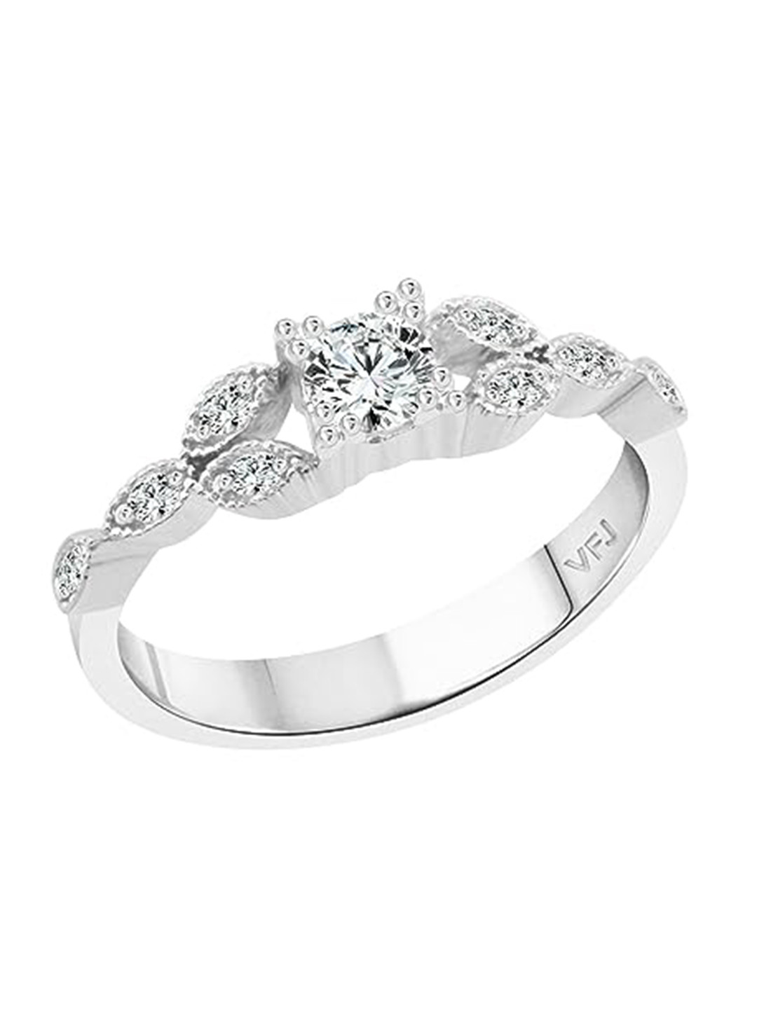 

Vighnaharta Rhodium-Plated CZ Stone Studded Ring, Silver
