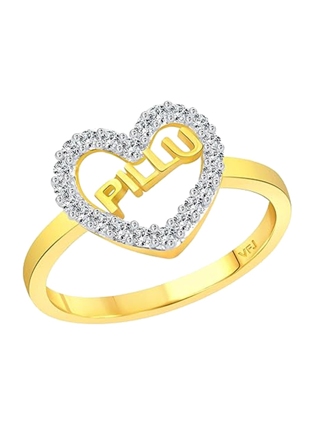 

Vighnaharta Gold-Plated CZ-Studded Ring