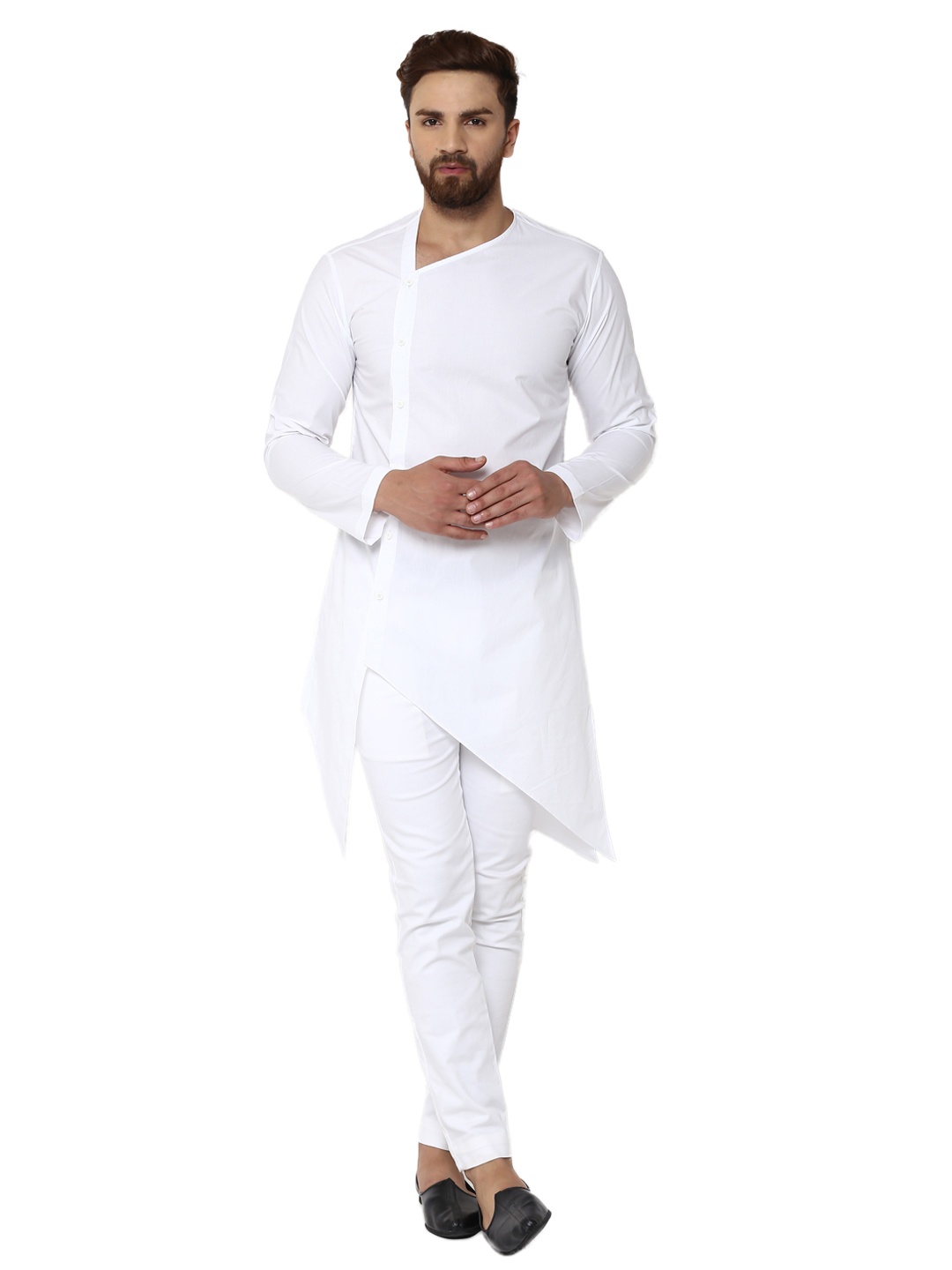 

See Designs Men White Solid Kurta with Pyjamas