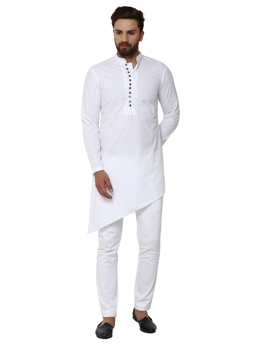 

See Designs Men White Solid Kurta with Pyjamas
