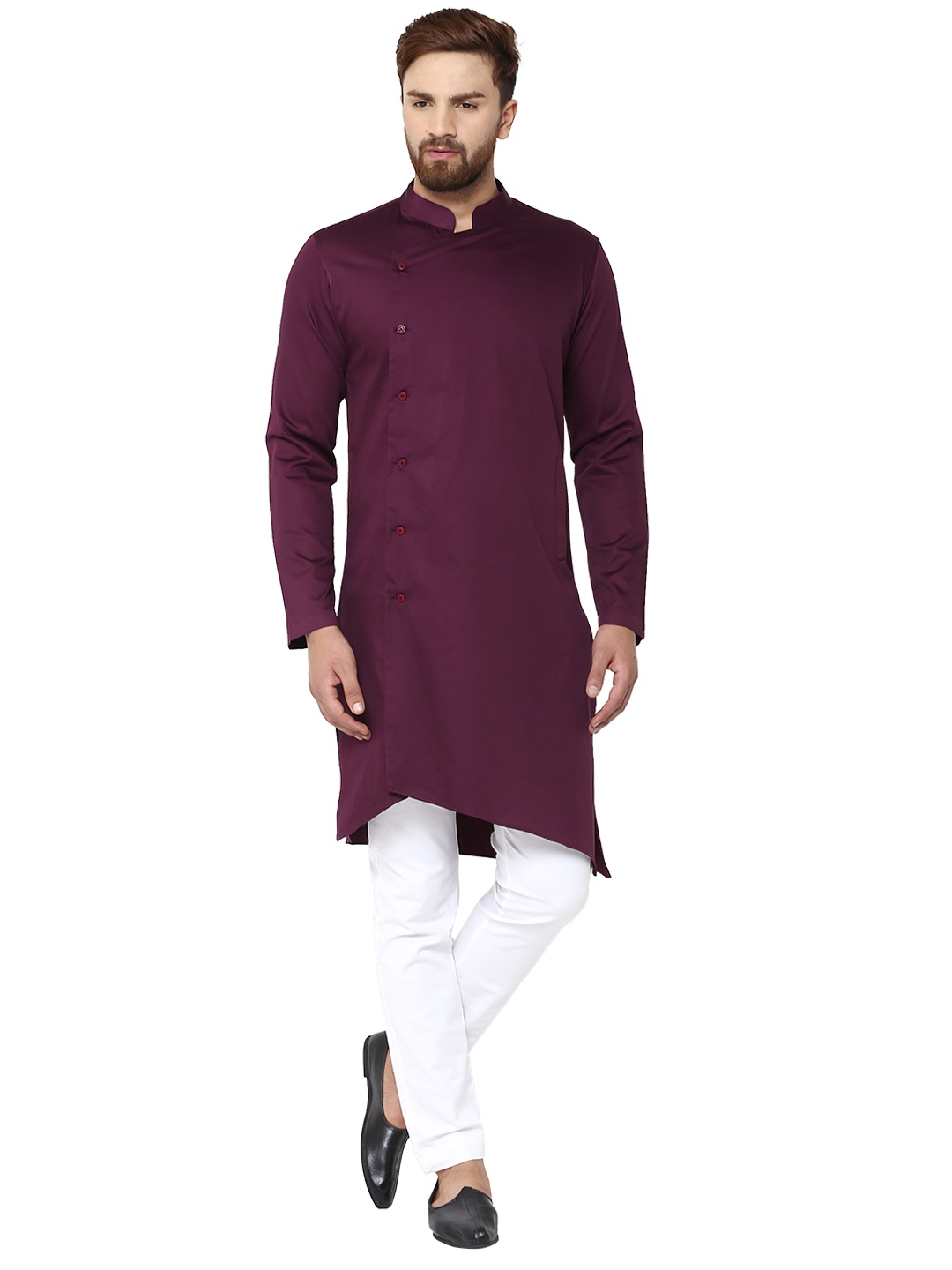 

See Designs Men Burgundy Solid Kurta with Pyjamas