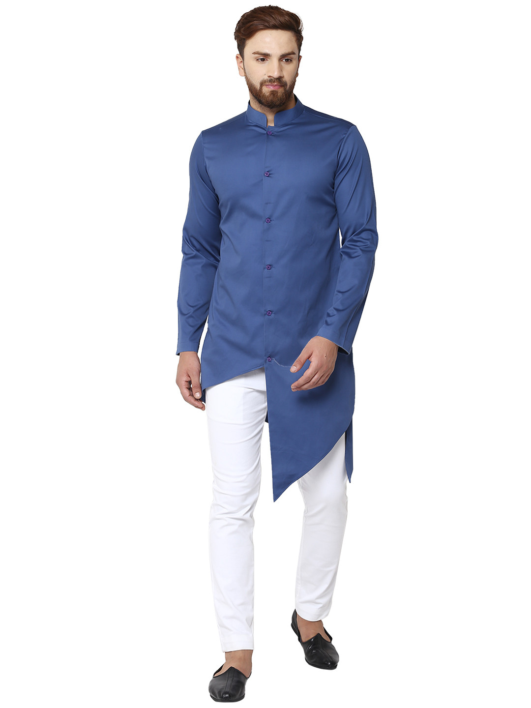 

See Designs Men Blue Solid Kurta with Pyjamas