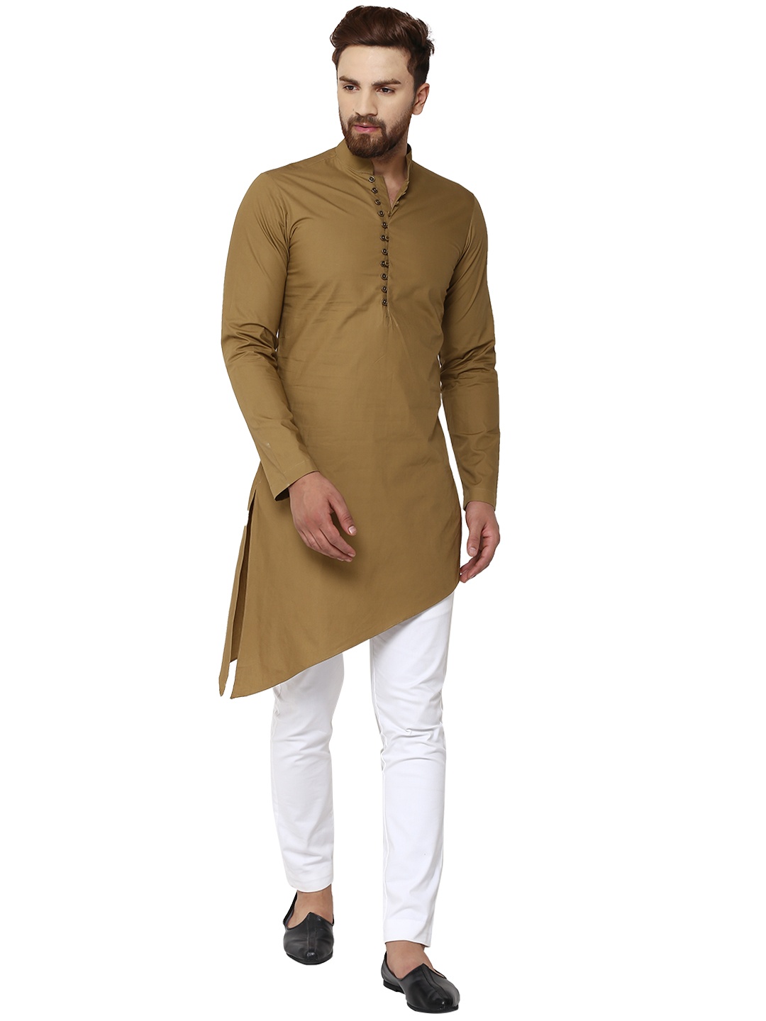 

See Designs Men Khaki Solid Kurta with Pyjamas