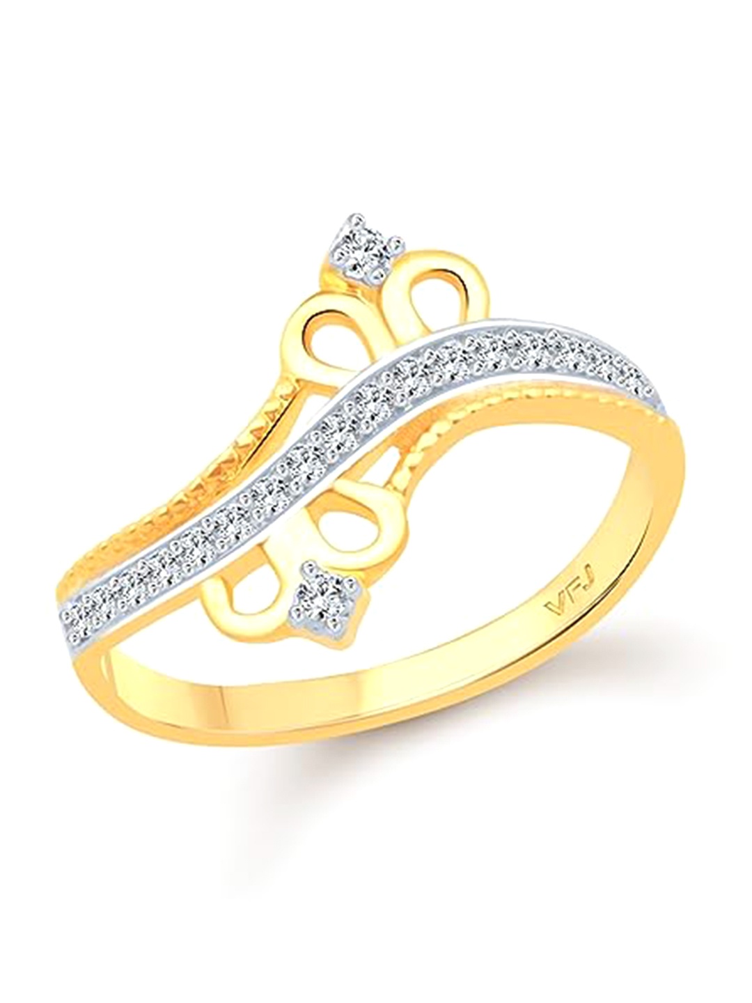 

Vighnaharta Gold-Plated CZ Stone Studded Ring