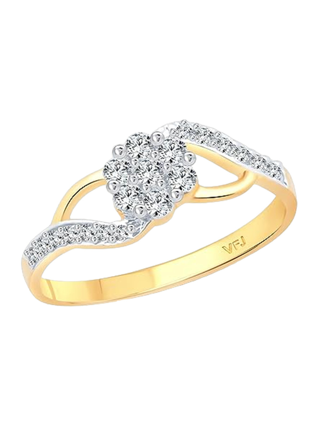 

Vighnaharta Gold-Plated Cubic ZirconiaStone Studded Ring