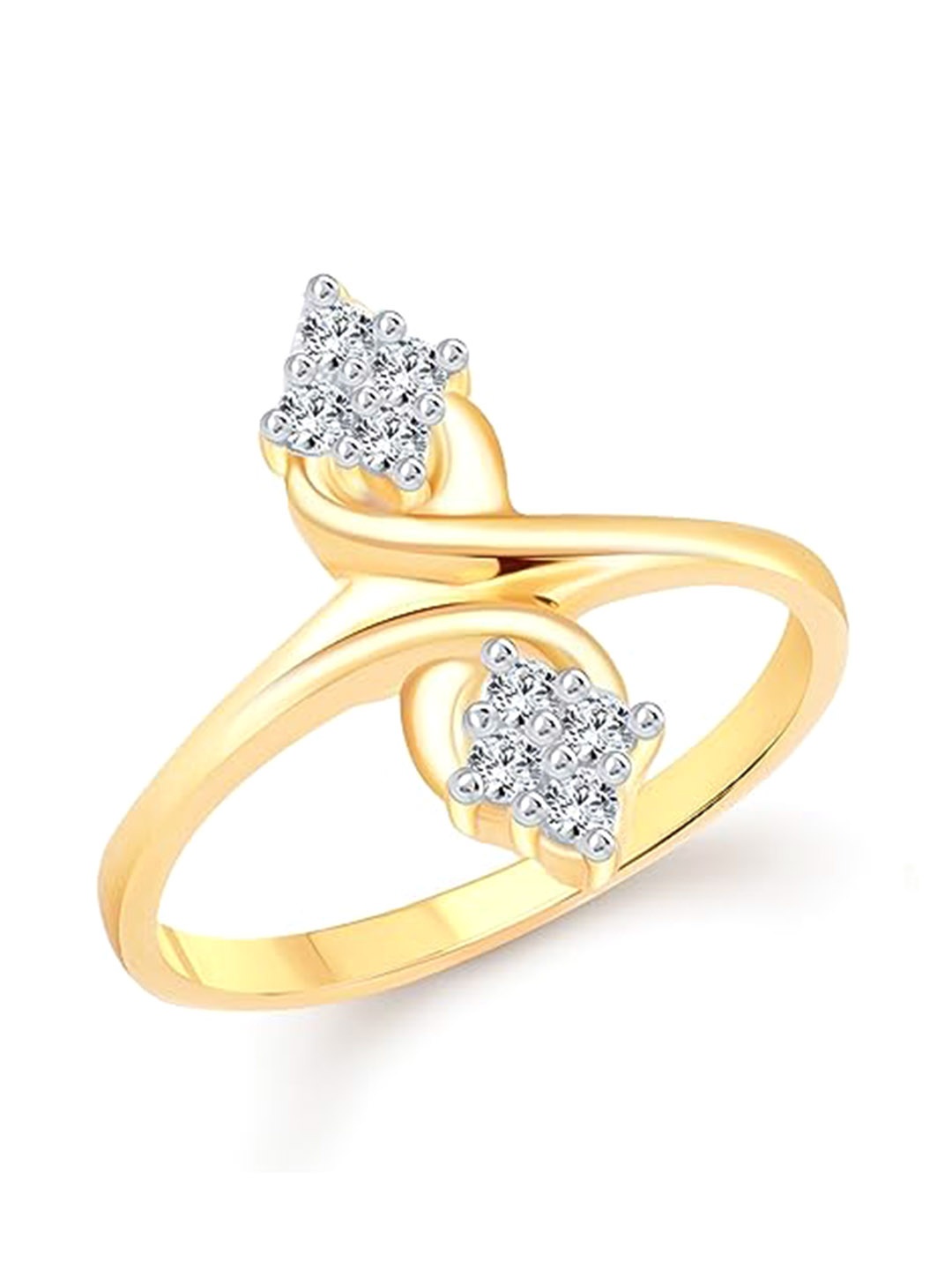 

Vighnaharta Gold-Plated Cubic Zirconia Studded Finger Ring