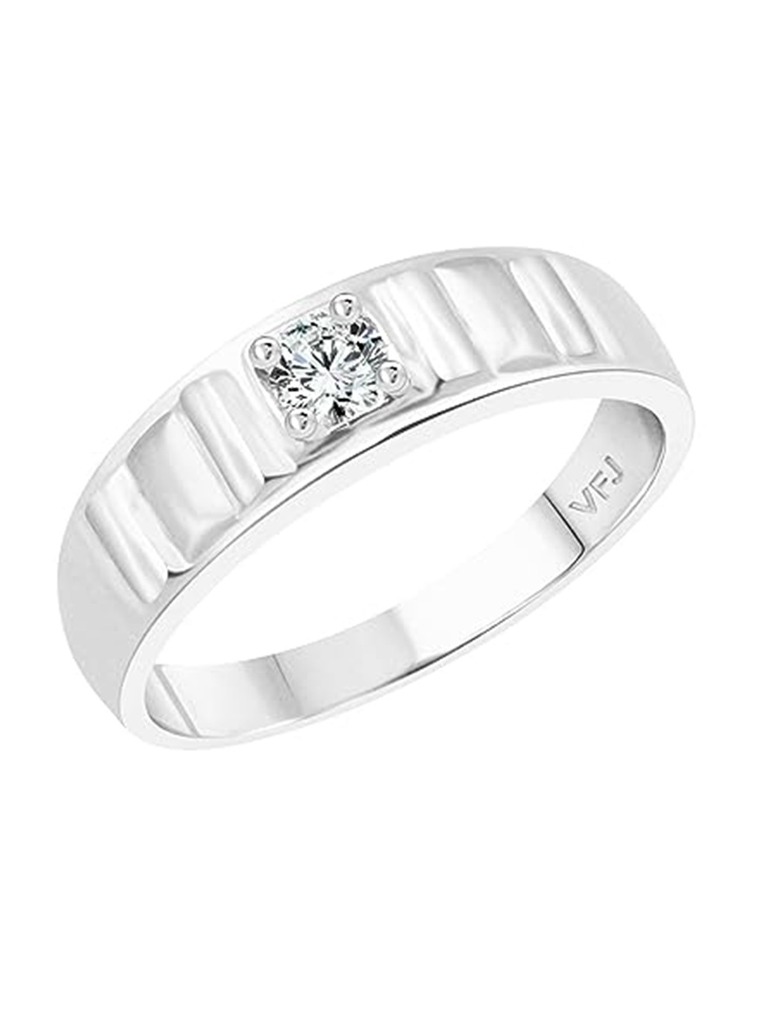 

Vighnaharta Rhodium-Plated Cubic Zirconia Studded Ring, Silver