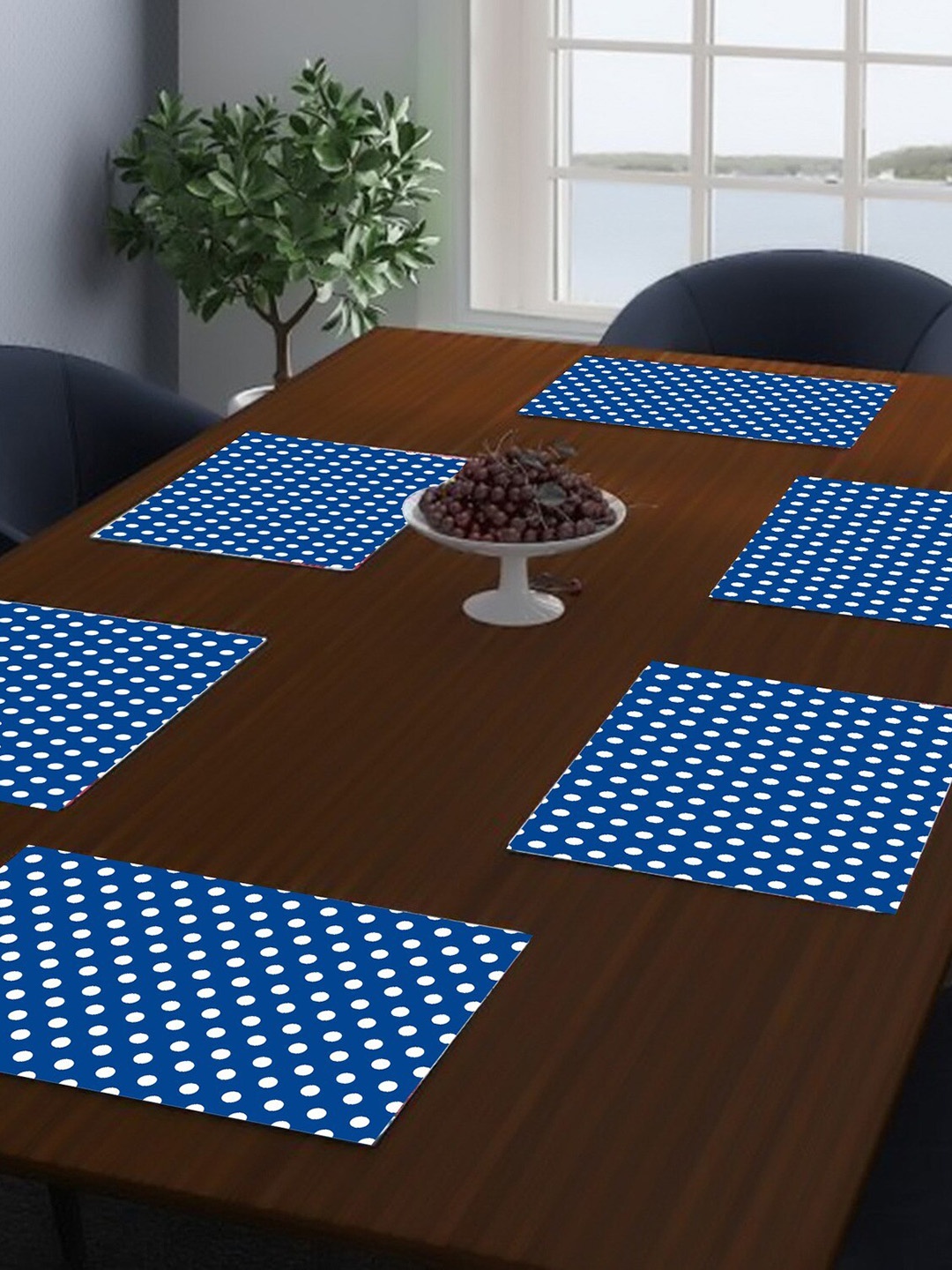 

Dakshya Industries Blue & White 6 Pieces Rectangular Table Placemats