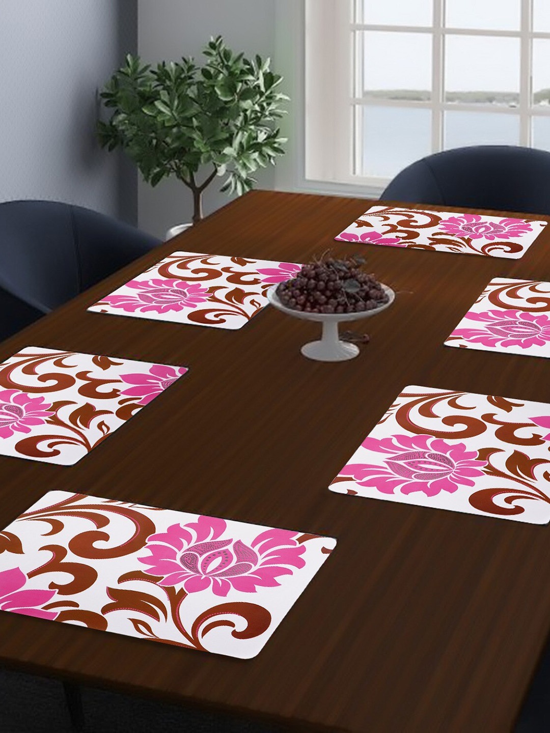 

Dakshya Industries Maroon & Pink 6 Pieces Water Proof Rectangle Table Placemats