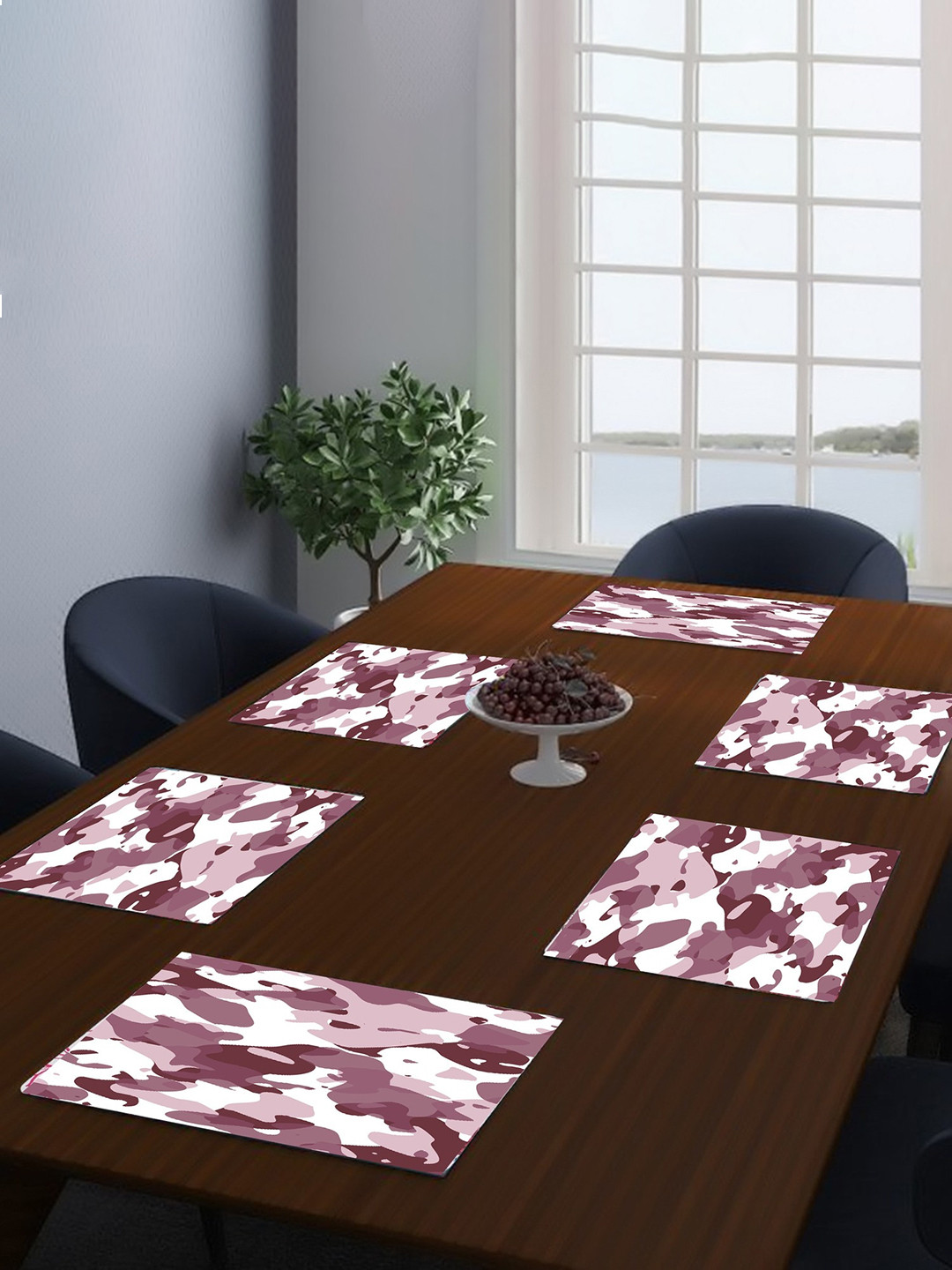 

Dakshya Industries White & Mauve 6-Pieces Printed Rectangular Table Placemats
