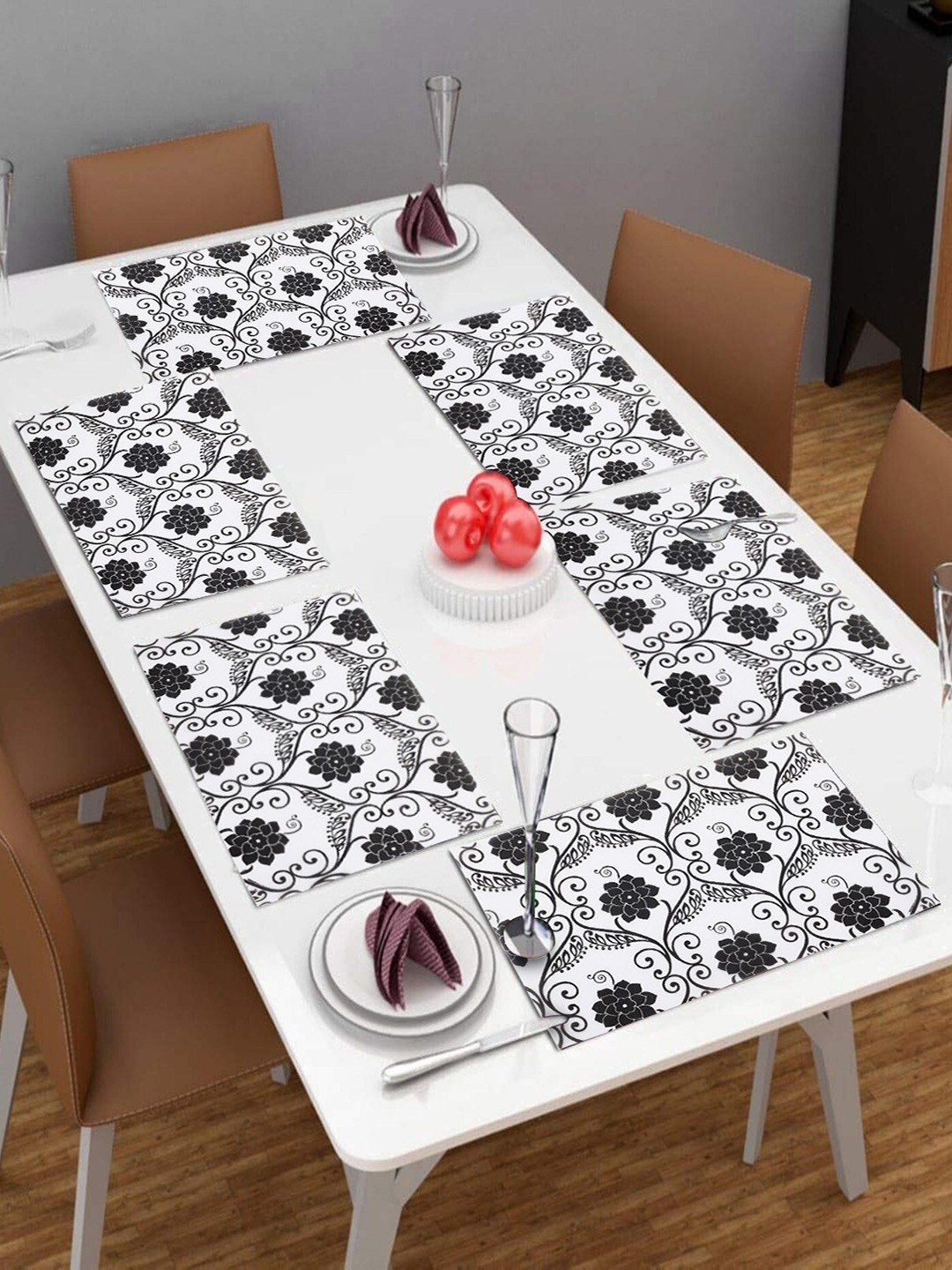 

Dakshya Industries 6-Pcs White & Charcoal Grey Rectangle Table Placemats