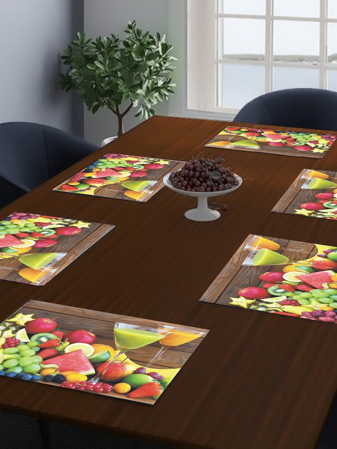 

Dakshya Industries Brown & Green 6 Pieces Printed Rectangular Table Placemats