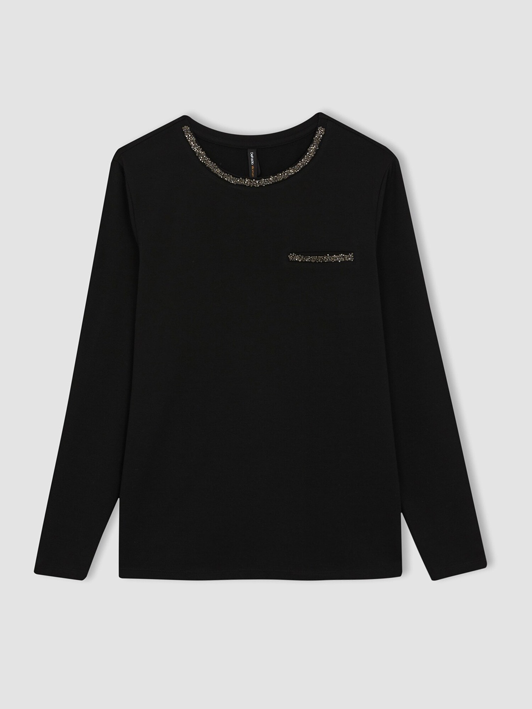 

DeFacto Embellished Detailed T-shirt, Black