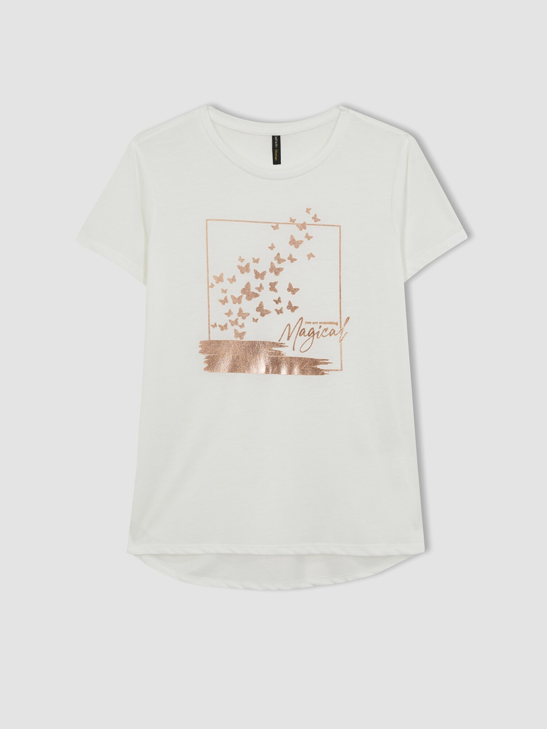 

DeFacto Graphic Printed Round Neck Regular T-shirt, White