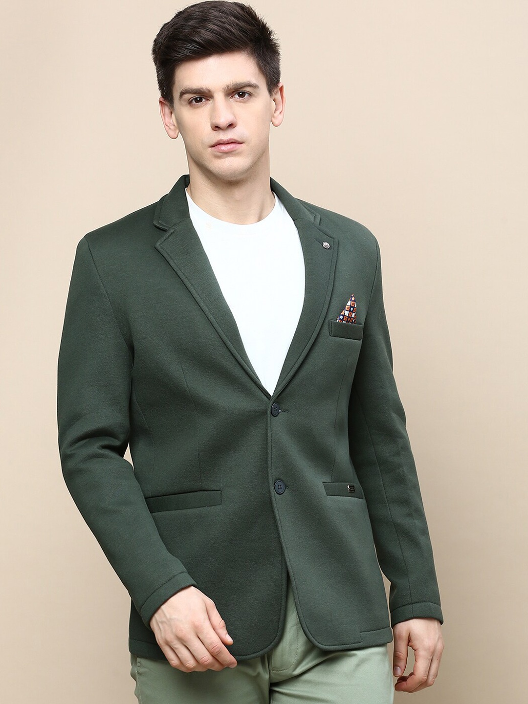 

SHOWOFF Slim-Fit Single Breasted Blazer, Green