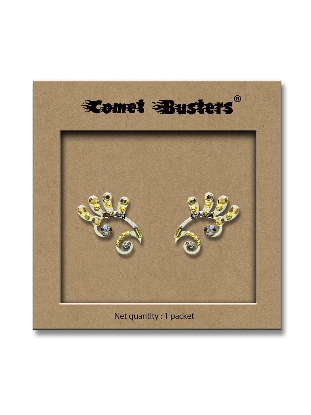 

Comet Busters Set Of 2 Face Gems Rave Eyes Decoration Eye Bindi, Gold