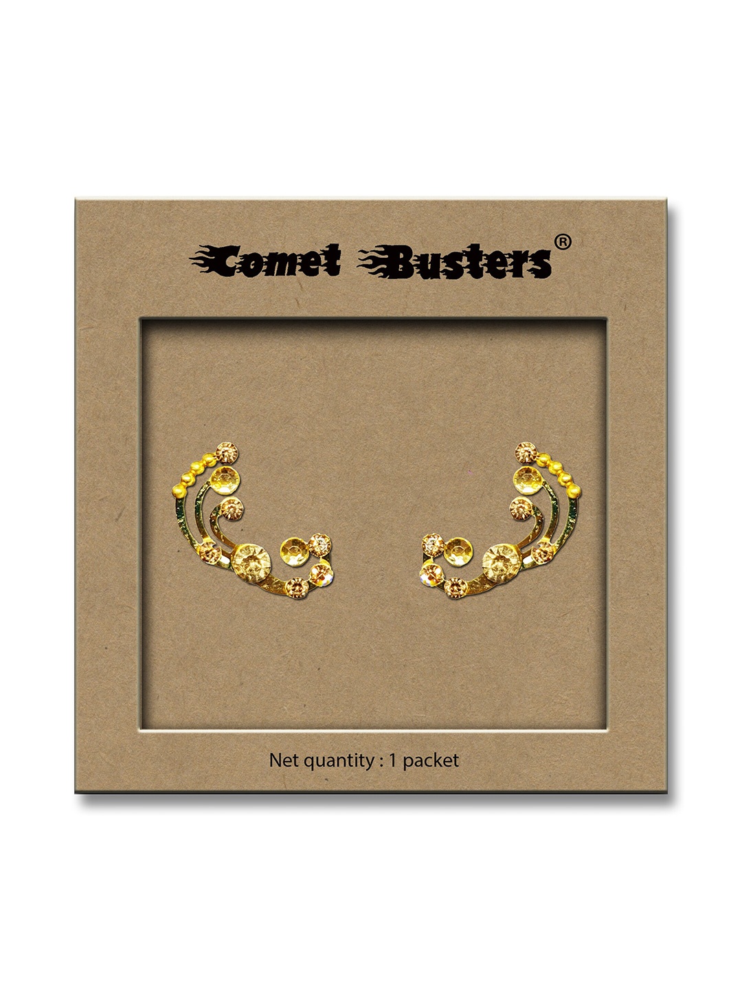 

Comet Busters Set Of 2 Face Gems Rave Eyes Decoration Bindi, Gold