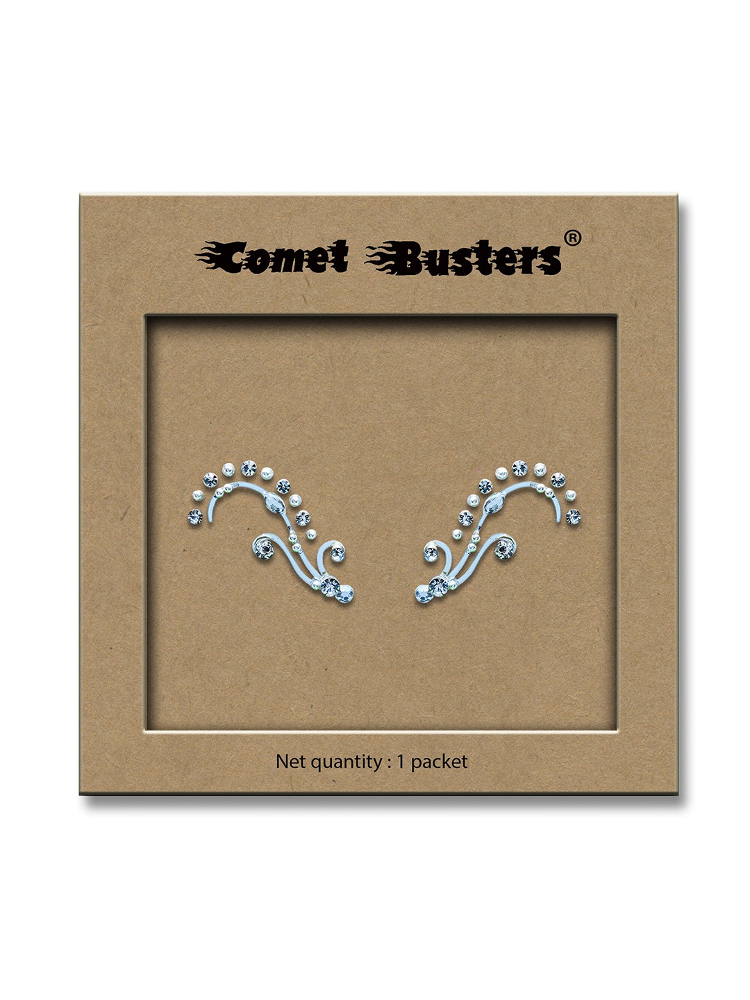 

Comet Busters Set Of 2 Face Gems Rave Eyes Decoration Bindi, Silver
