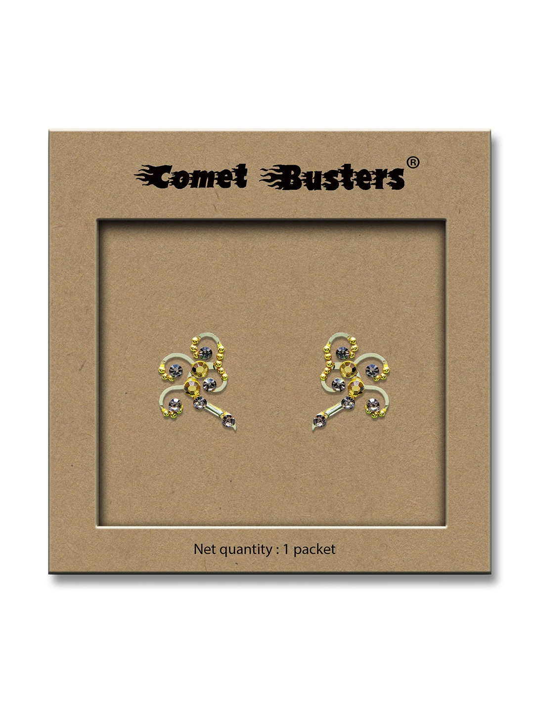 

Comet Busters Set Of 2 Face Gems Rave Eyes Decoration Bindi, Gold