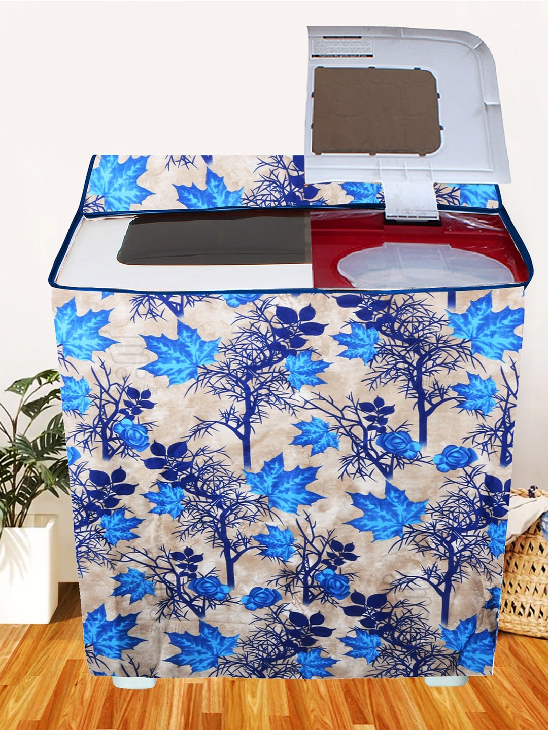 

E-Retailer Blue & Grey Printed Washing Machine Cover