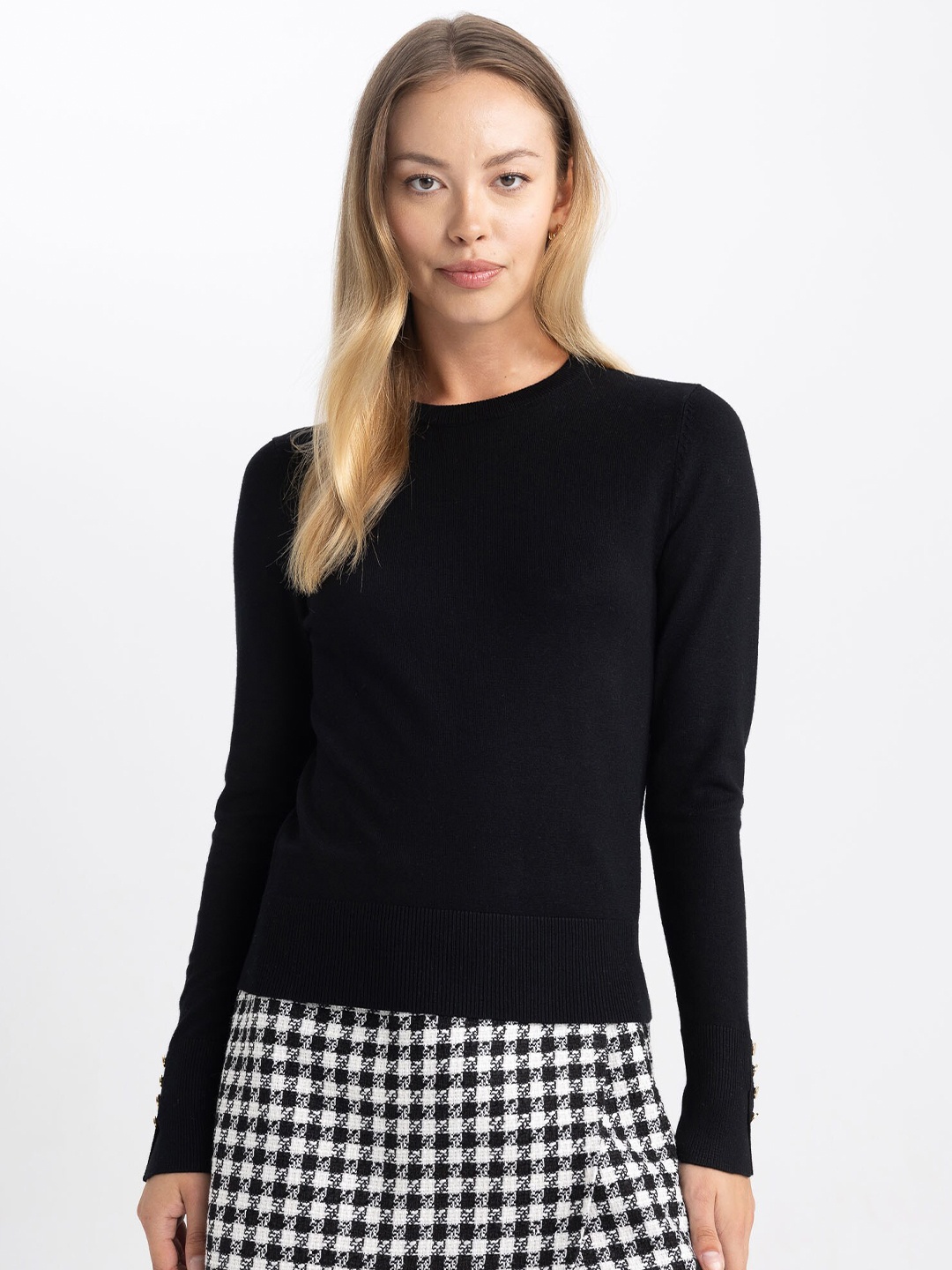 

DeFacto High Neck Pullover Sweaters, Black