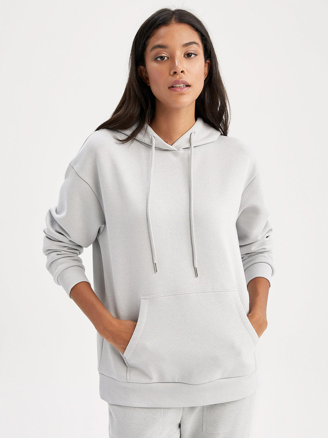 

DeFacto Pullover Hooded Sweatshirt, Grey