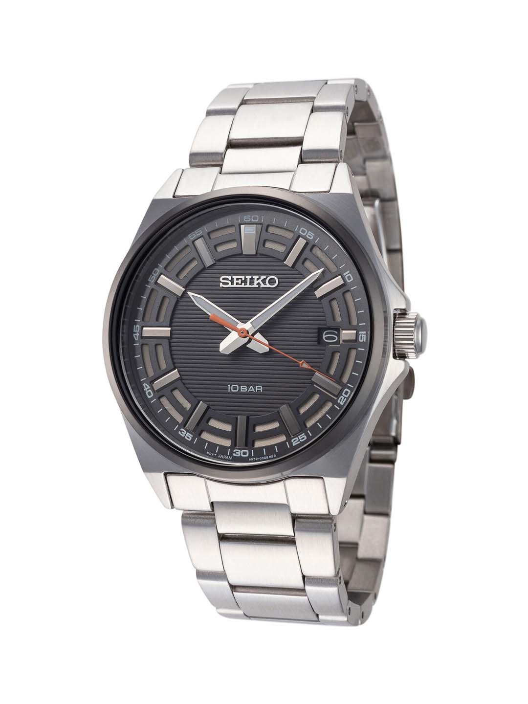 

SEIKO Men Stainless Steel Bracelet Style Straps Analogue Powered Watch SUR507P1, Black
