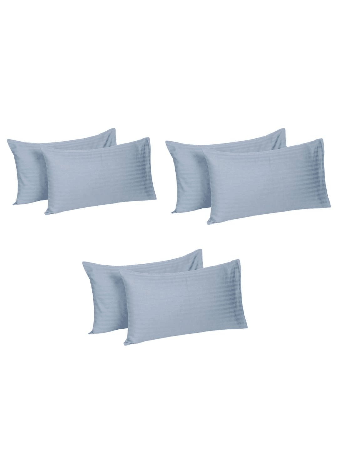 

Naksh Blue 6 Pieces Striped Cotton 210 TC Pillow Covers