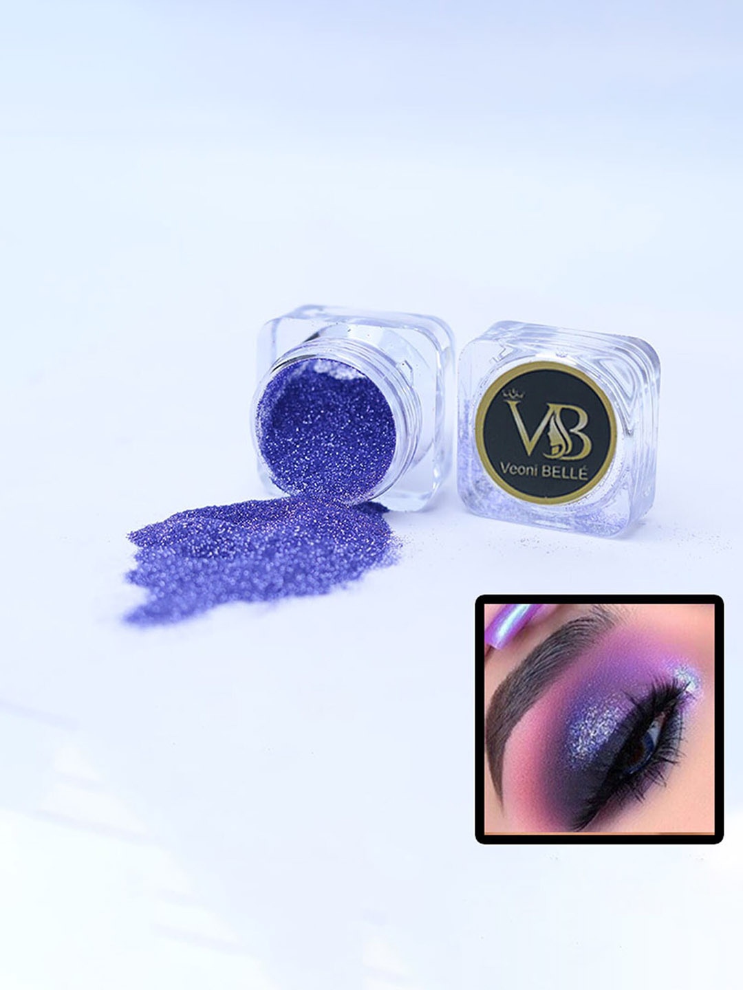 

Veoni BELLE Holographic Ultra Fine Iridescent Laser Glitter Eyeshadow Powder-Mauve Purple, Blue