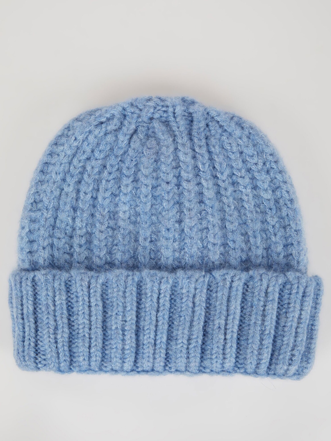 

DeFacto Women Self Design Beanie, Blue